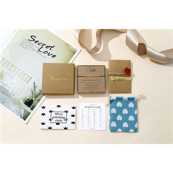 Sister Morse Code Beaded Bracelet Sister Birthday Gift from Sister Long Distance - Picture 6 of 7